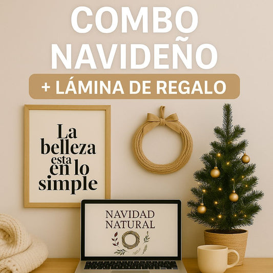 Combo Navidad: Ebook Decoración + DIY Corona + Lámina | Pack Digital